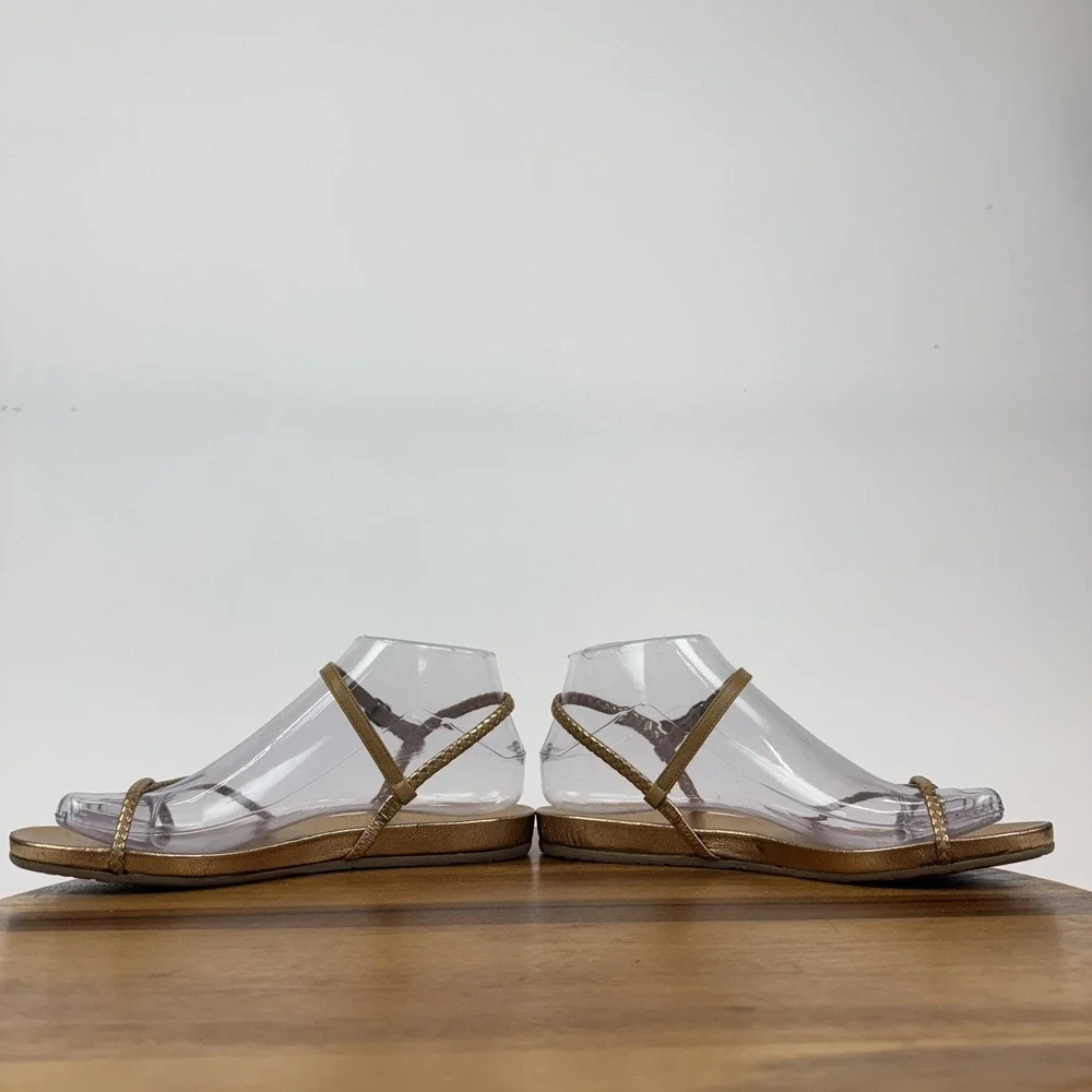 New Womens Pedro Garcia Metallic Braided Slingback Wedge Sandals Size EU 37 NWOB - Picture 5 of 9
